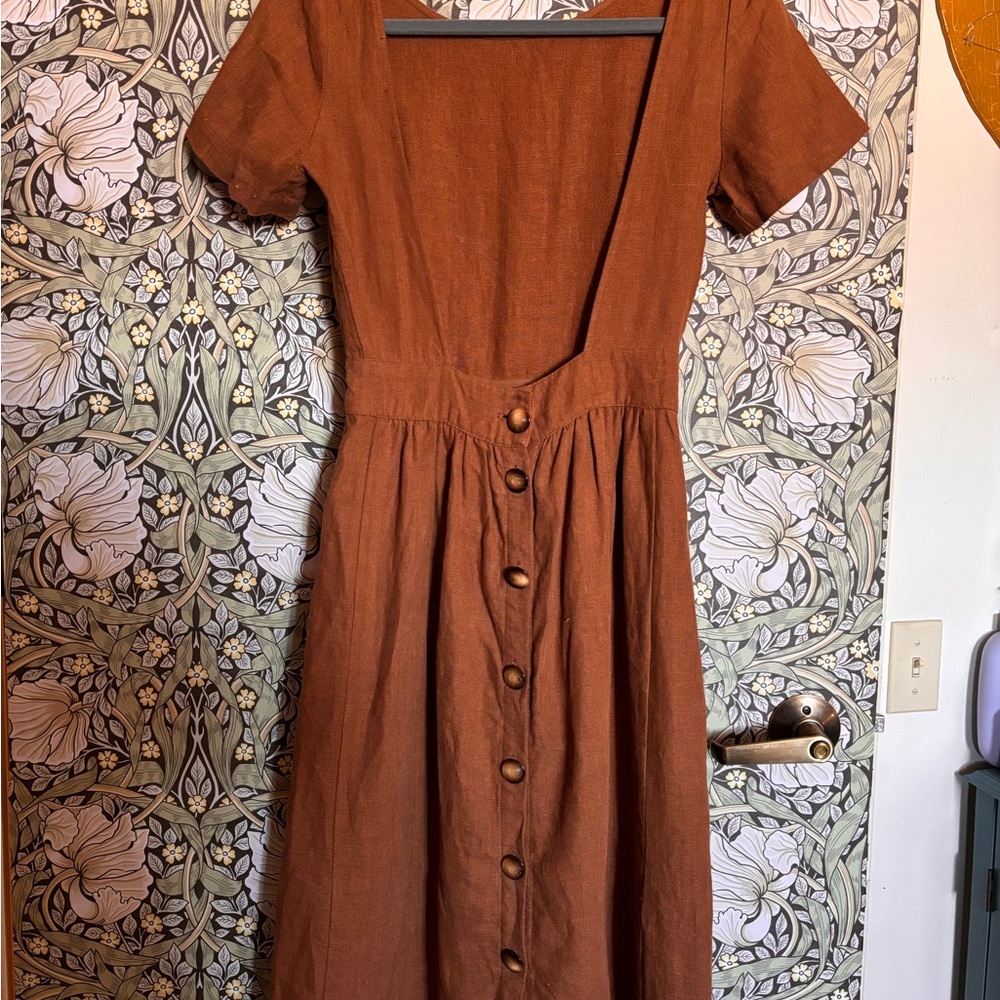 Sezane Odalie Backless Linen Midi
Dress Mocha EU 34 - Picture 6 of 10